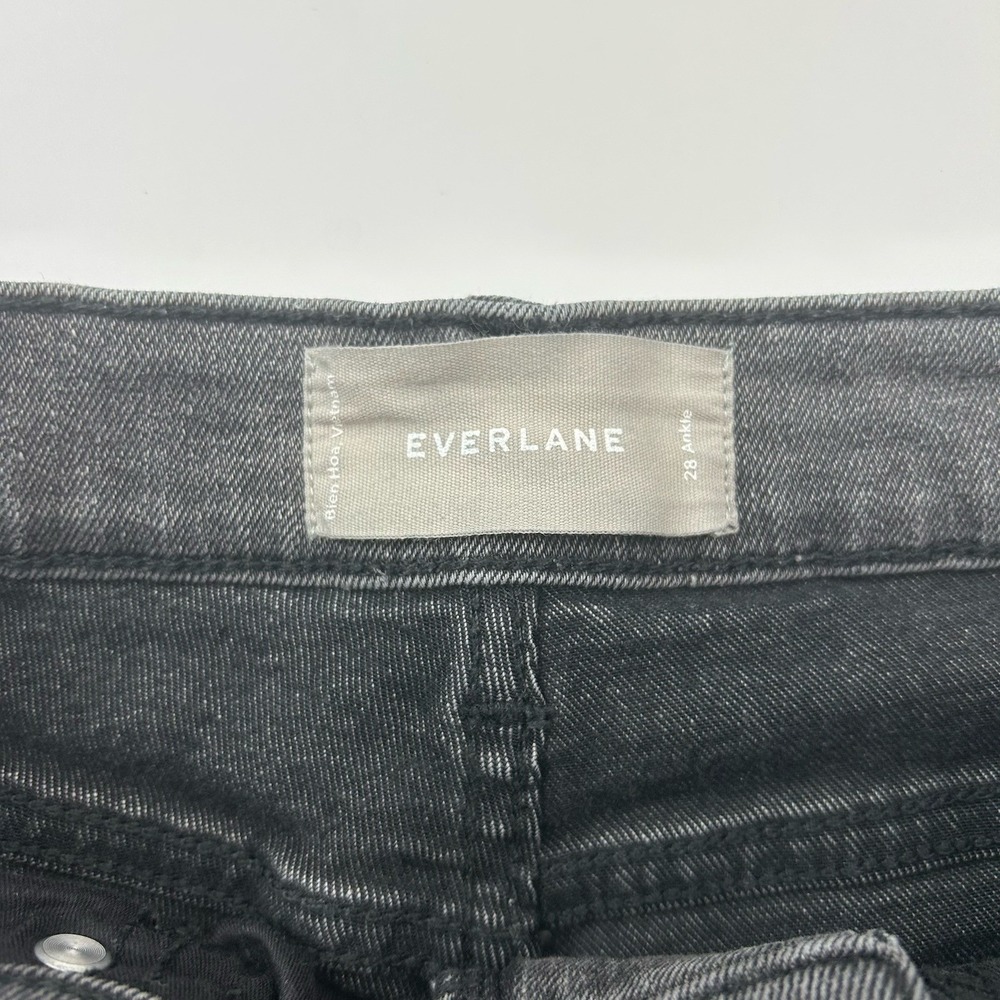 Everlane High Rise Ankle Skinny Gray Charcoal Wash Denim Jeans Sz 28 Stretch - Picture 5 of 10